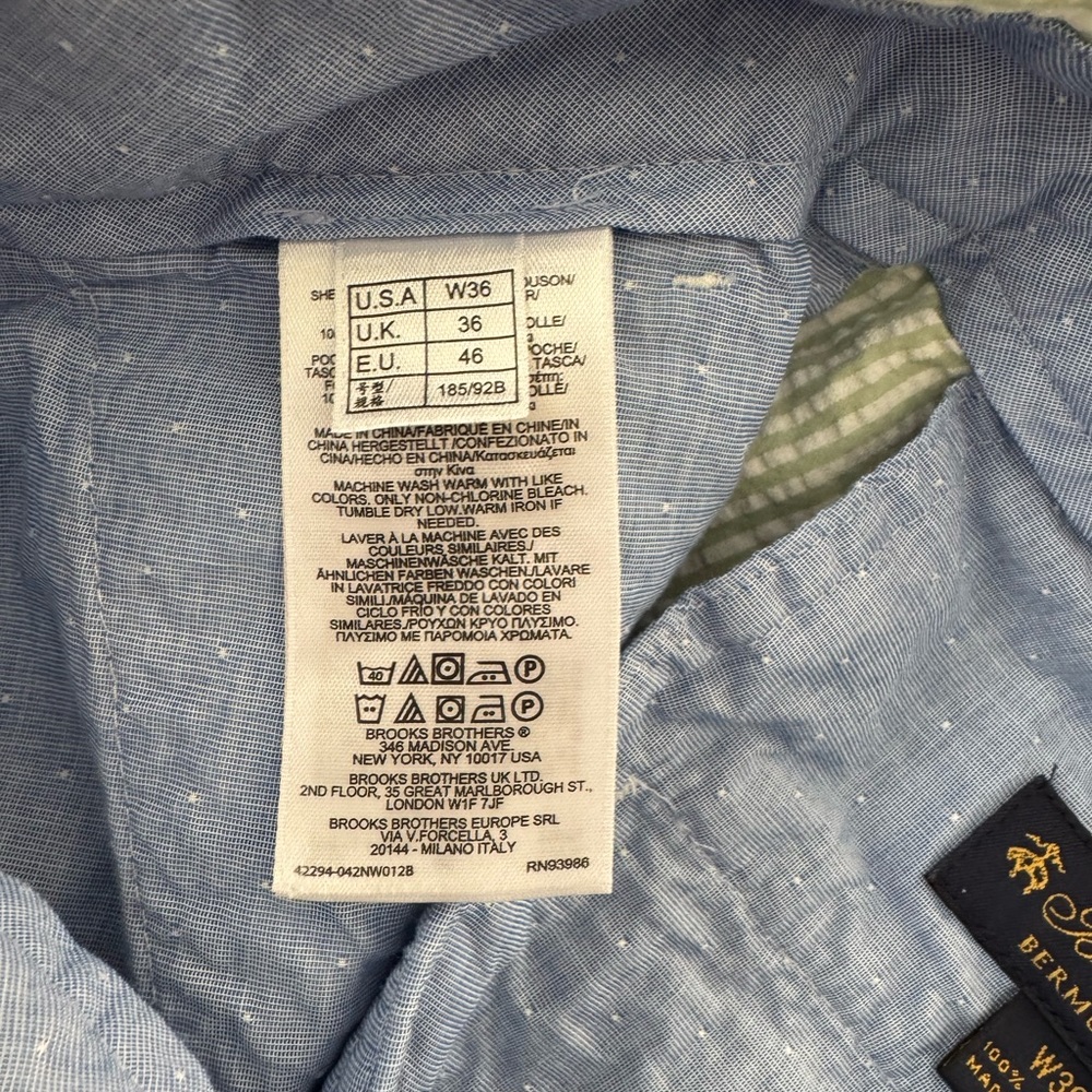 Brooks Brothers Washed Stretch Cotton Seersucker Shorts - Picture 12 of 12